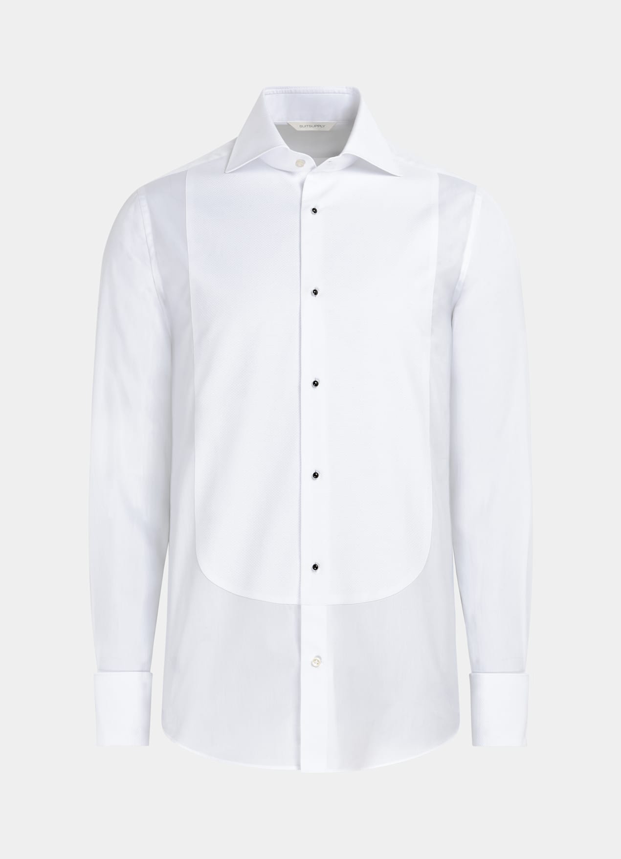 Chemise de smoking en piqué coupe ajustée blanche