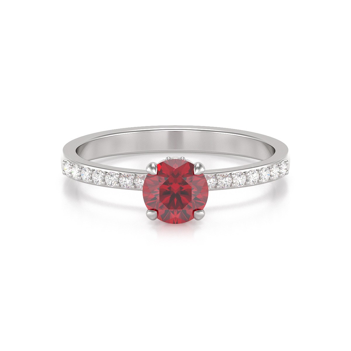 Bague Rubis et diamants sur Argent 925 2.4grs