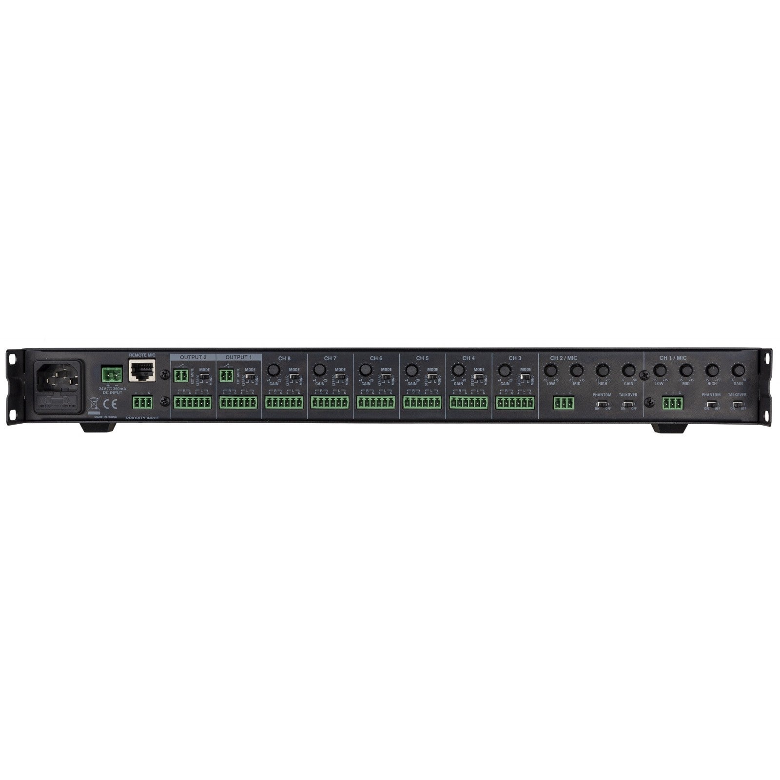 Audiophony MX82 rackmixer 8 kanalen 2 zones