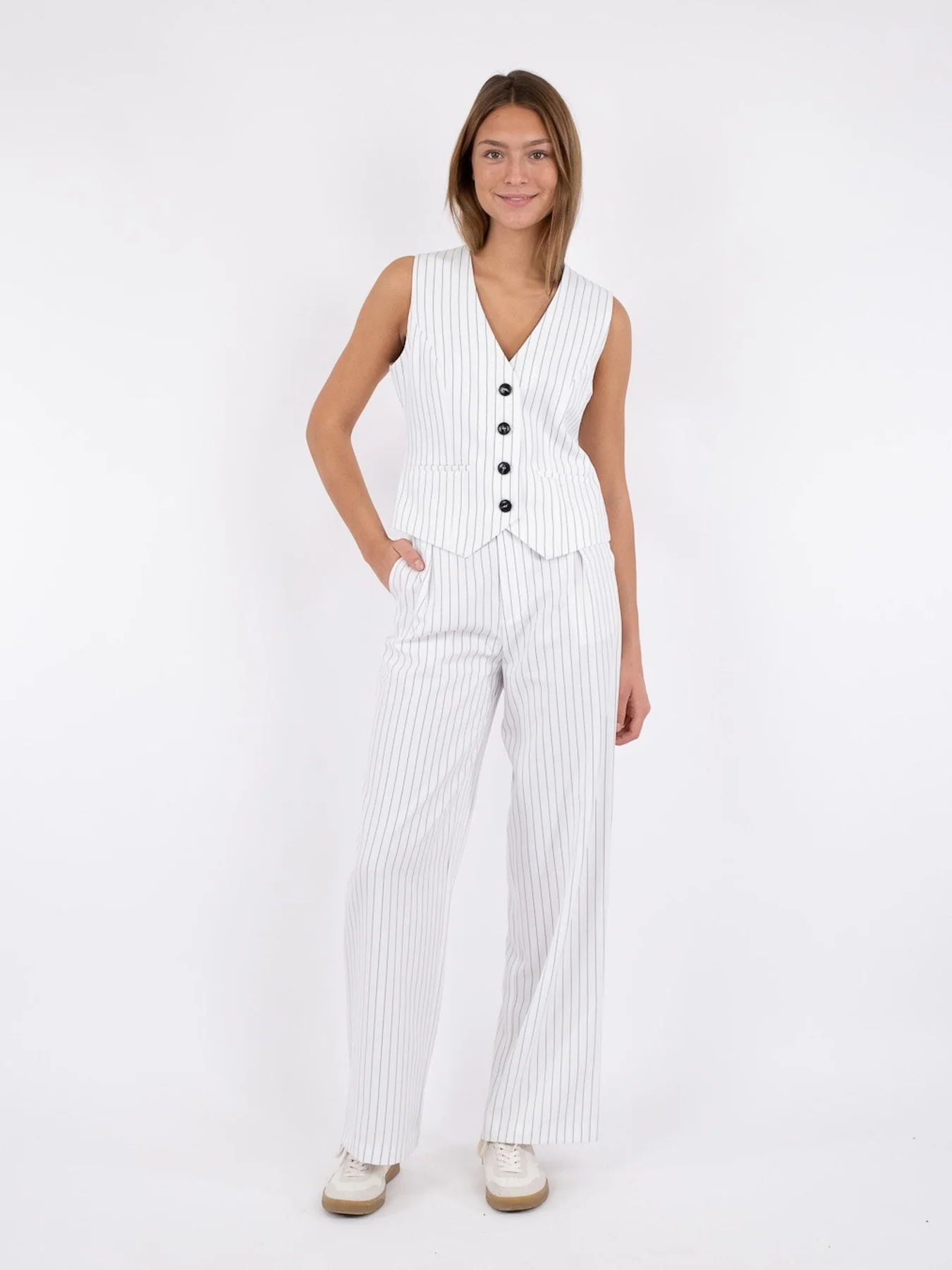 Neo Noir Alessandra Pinstripe Pants