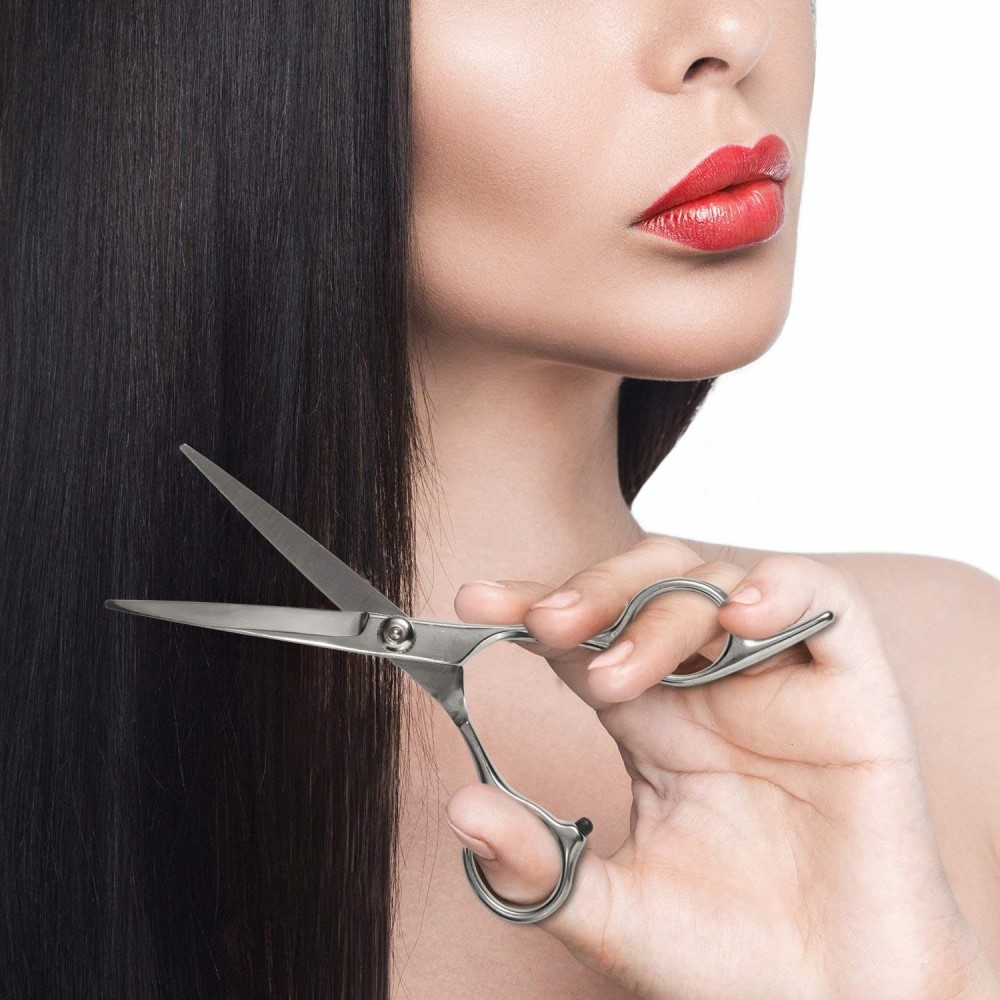 (2-tlg. Set) 17cm Edelstahl Haarscheren Coiffeur Set mit Modellierschere und Coiffeurschere