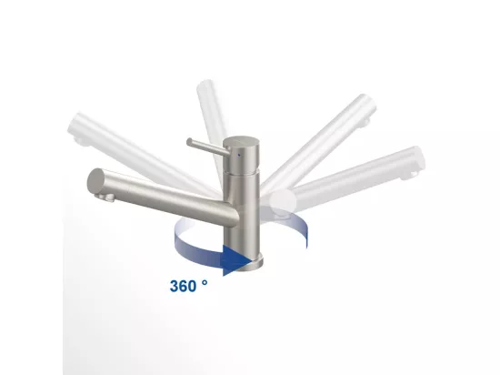 Robinet cuisine VILLEROY ET BOCH Como Acier massif poli