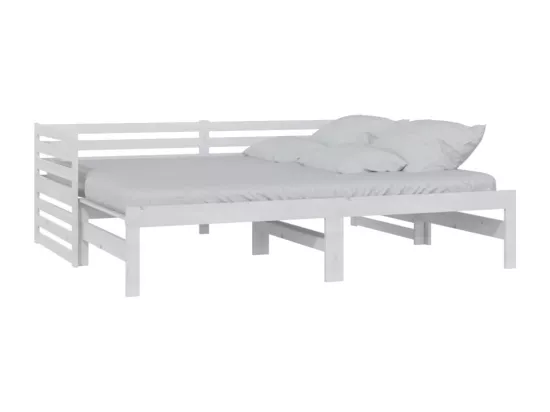 Lit coulissant sans matelas blanc 2x(90x200) cm