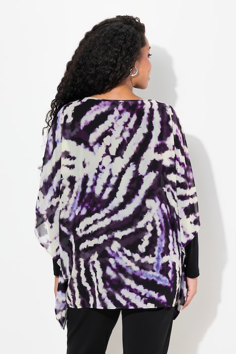 Tunika, doppellagig, Oversized, Rundhals, 3/4-Arm