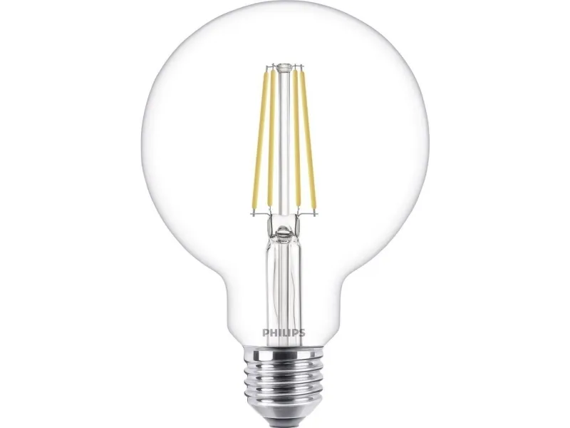 Philips - LED-lyspære - form: kugle - klar finish - E27 - 7 W (tilsvarende 60 W) - klasse A   - varmt hvidt lys - 2700 K