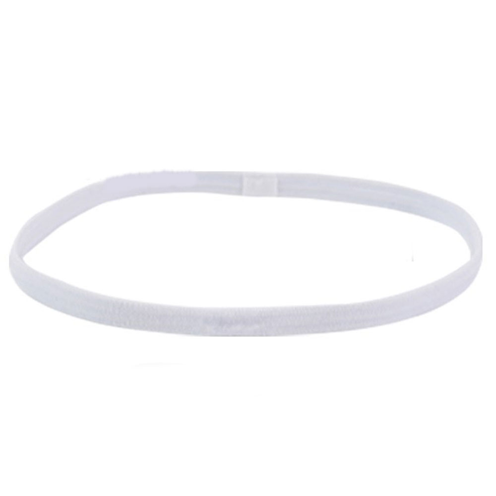 (4er Set) Anti-Rutsch Silikon Haarband Elastisches Sport / Fitness Gummiband für Laufen / Workout / Joggen (One-Size) - Pink / Rosa / Weiss / Schwarz