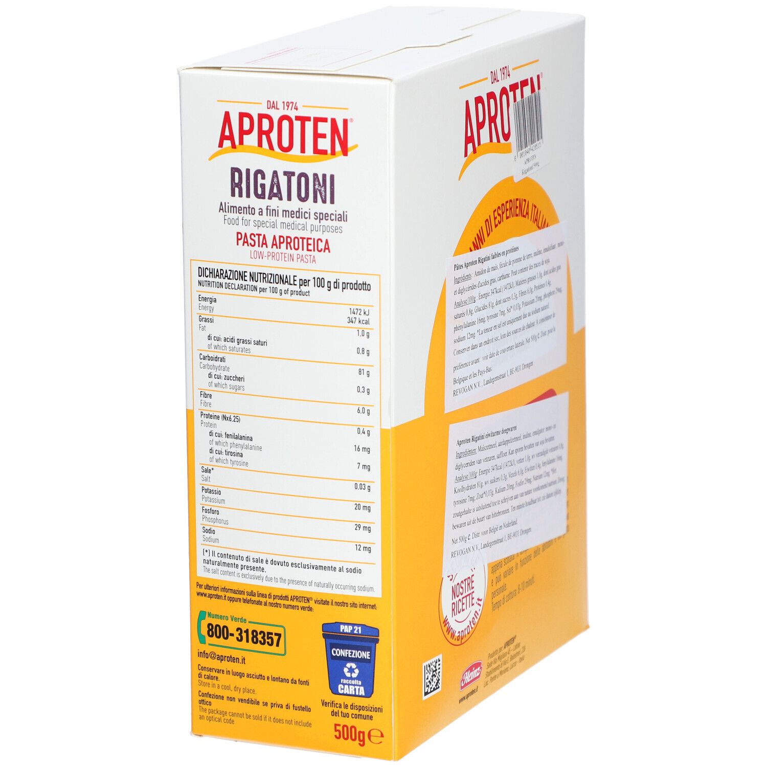 APROTEN® Macaroni Rigatini eiweißarme Pasta