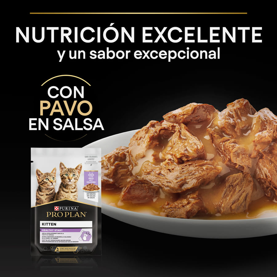 Pro Plan NutriSavour Feline Gatinho Peru ao Molho