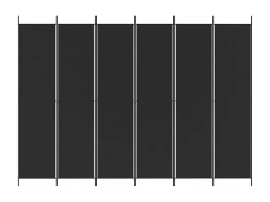 Cloison de séparation 6 panneaux Noir 300x220 cm Tissu