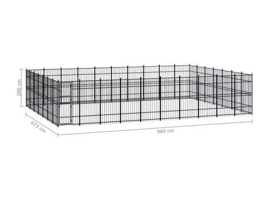 Chenil cage enclos pac noire 960 x 672 x 200 cm 02_0041869