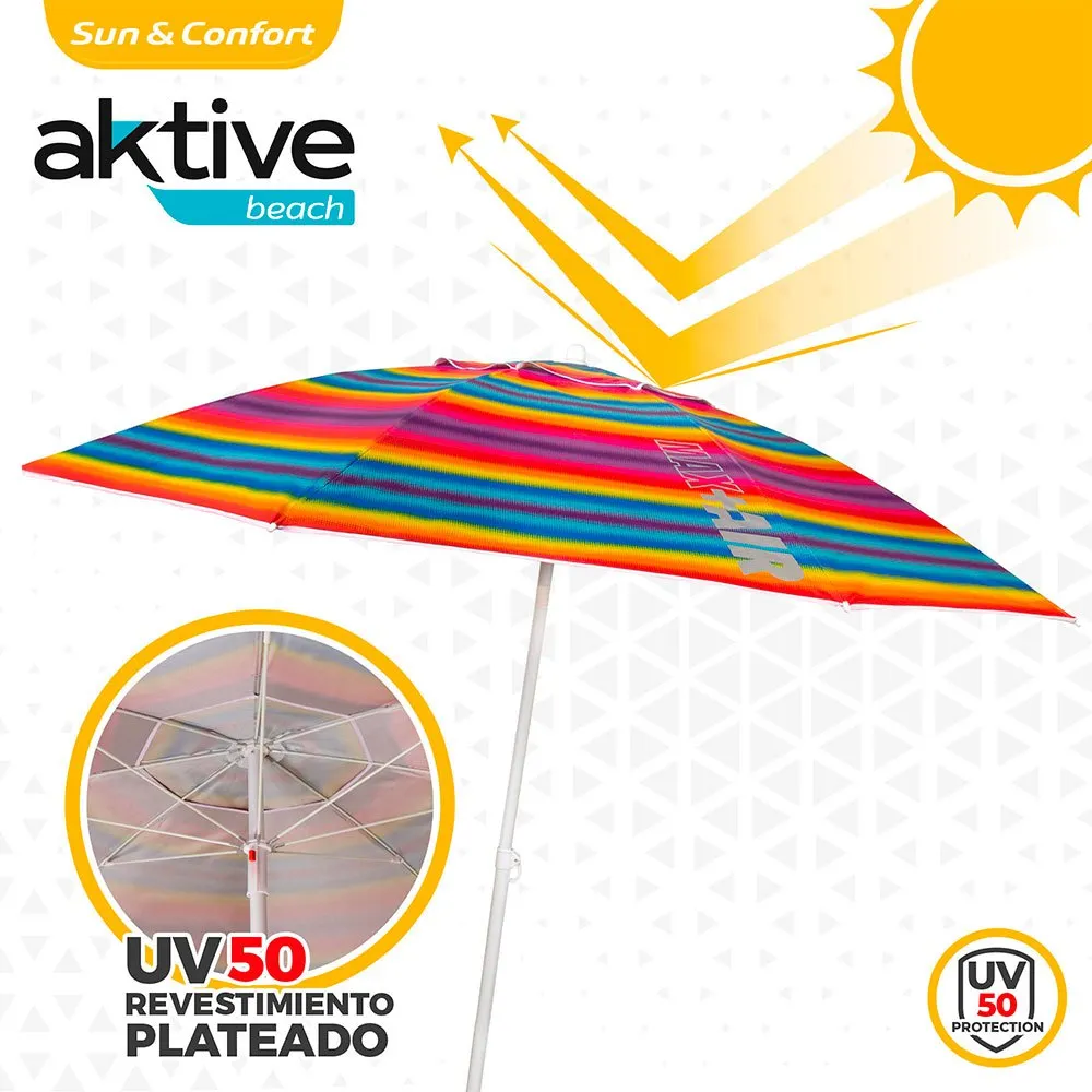 Aktive Sun&Confort Ø Winddichter UV50 Sonnenschirm mit neigbarem Mast 220cm