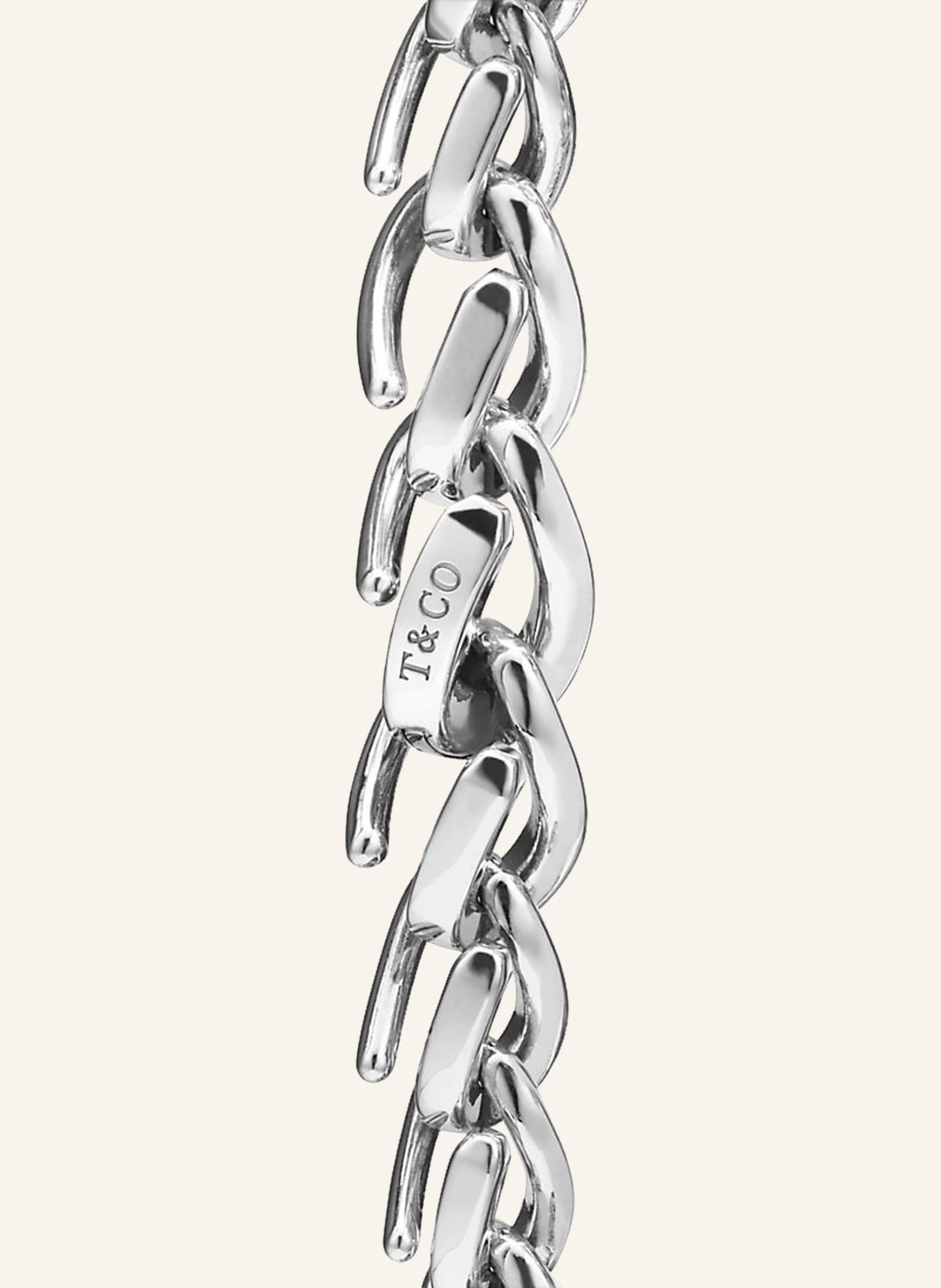 TIFFANY & Co. Tiffany Forge MITTELGROSSES GLIEDERARMBAND aus hochglanzpoliertem Sterlingsilber