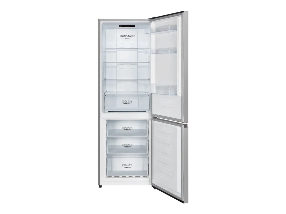 Gorenje NRK6182PS4 - Køleskab/fryser - bund-fryser - bredde: 59.5 cm - dybde: 59 cm - højde: 178.5 cm - 292 liter - Klasse E - grå