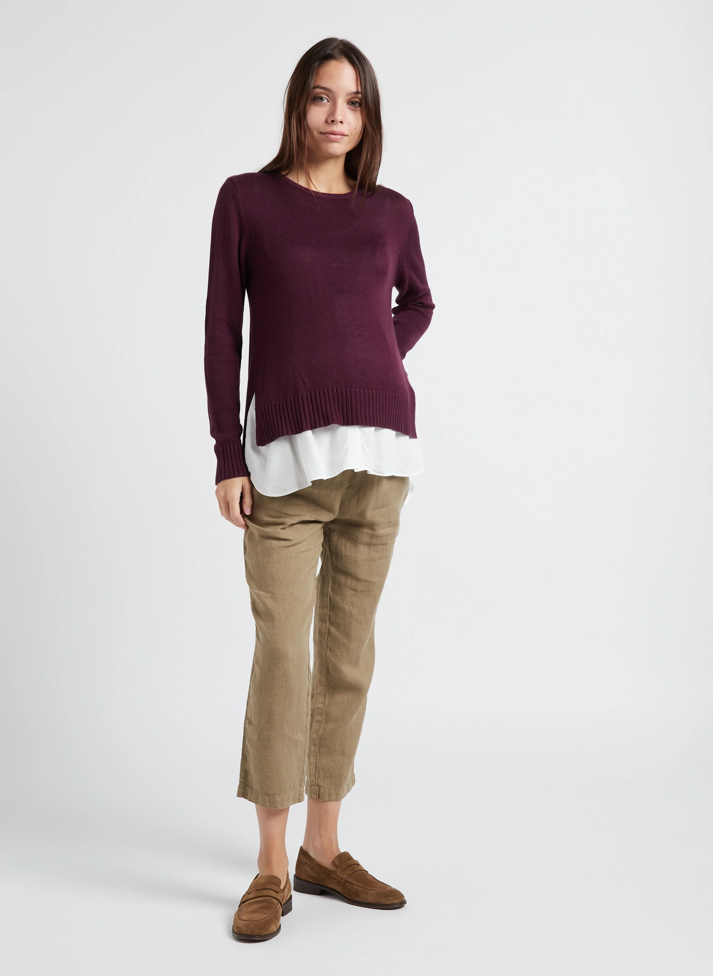 KEISHA - Pull grossesse et allaitement 2 en 1 | Rouge