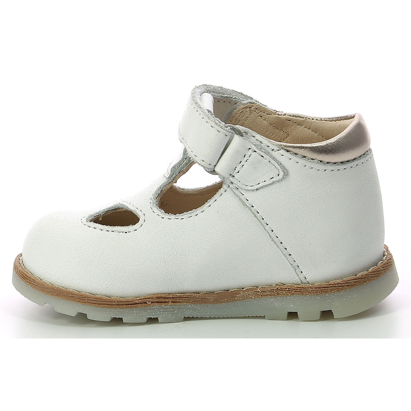 Kickers Salomés en Cuir Nonocchi blanc/argenté