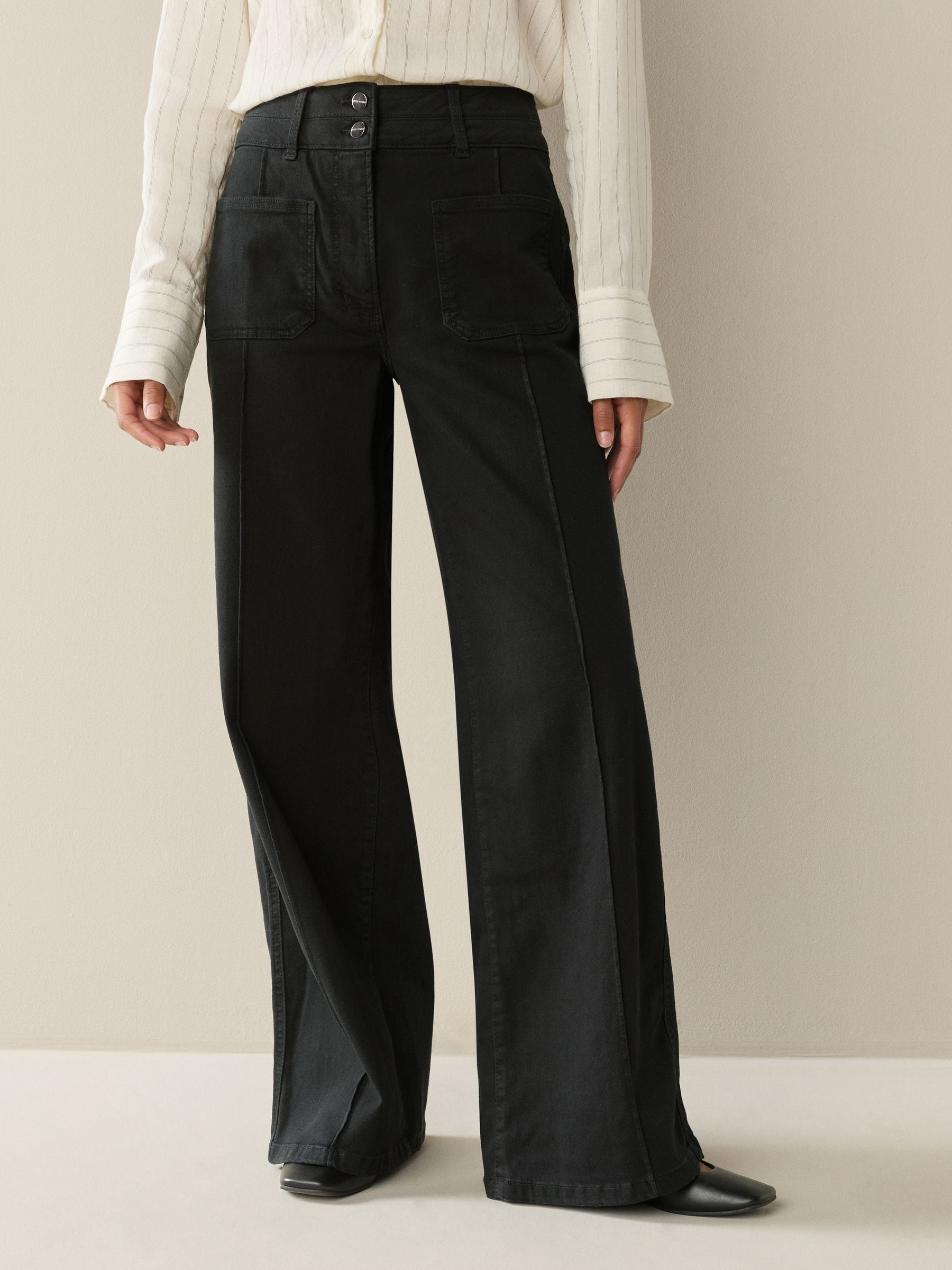 Zwart - Slim Lift and Shape Wide Leg Jeans