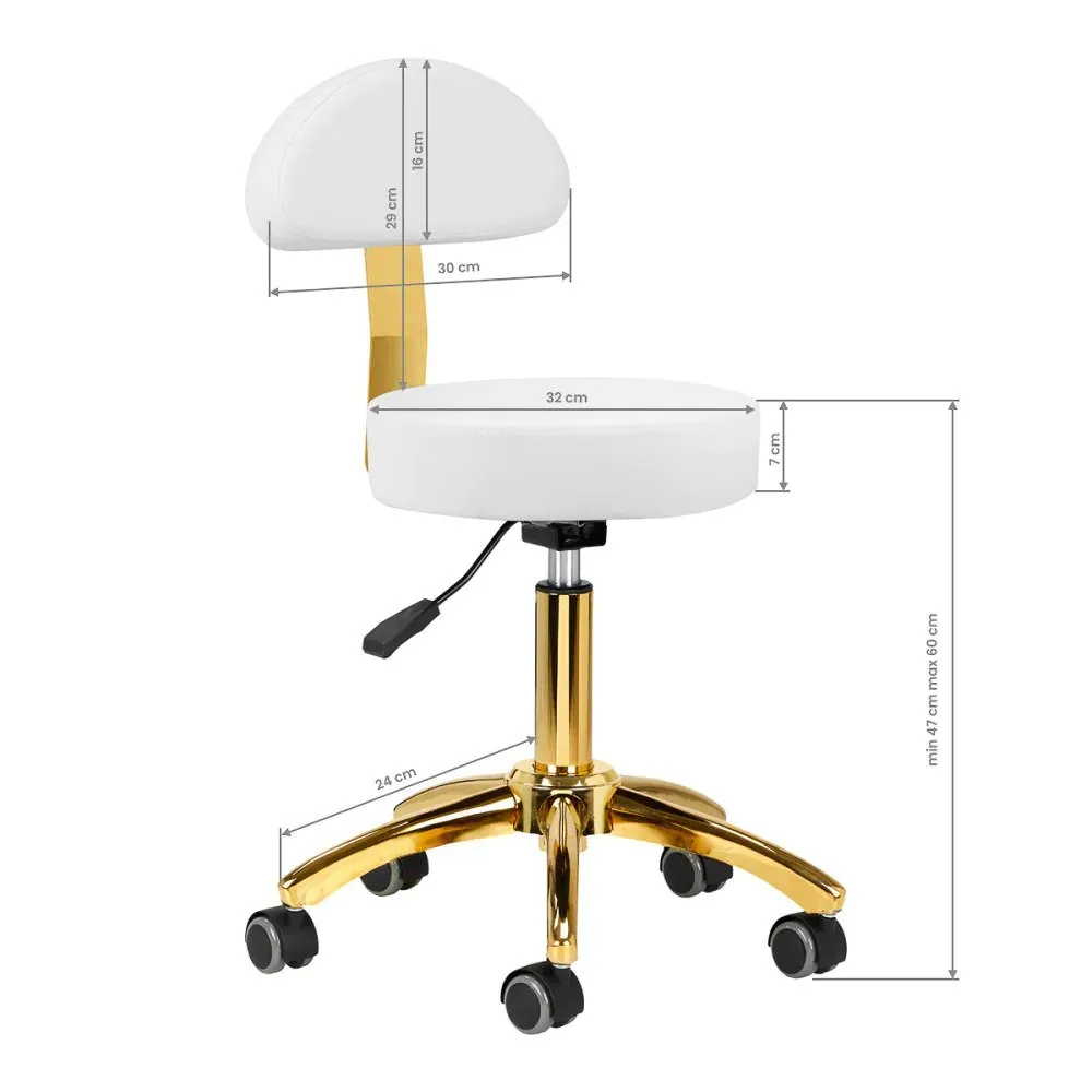 Activeshop Kosmetikstol AM-304G guld hvid