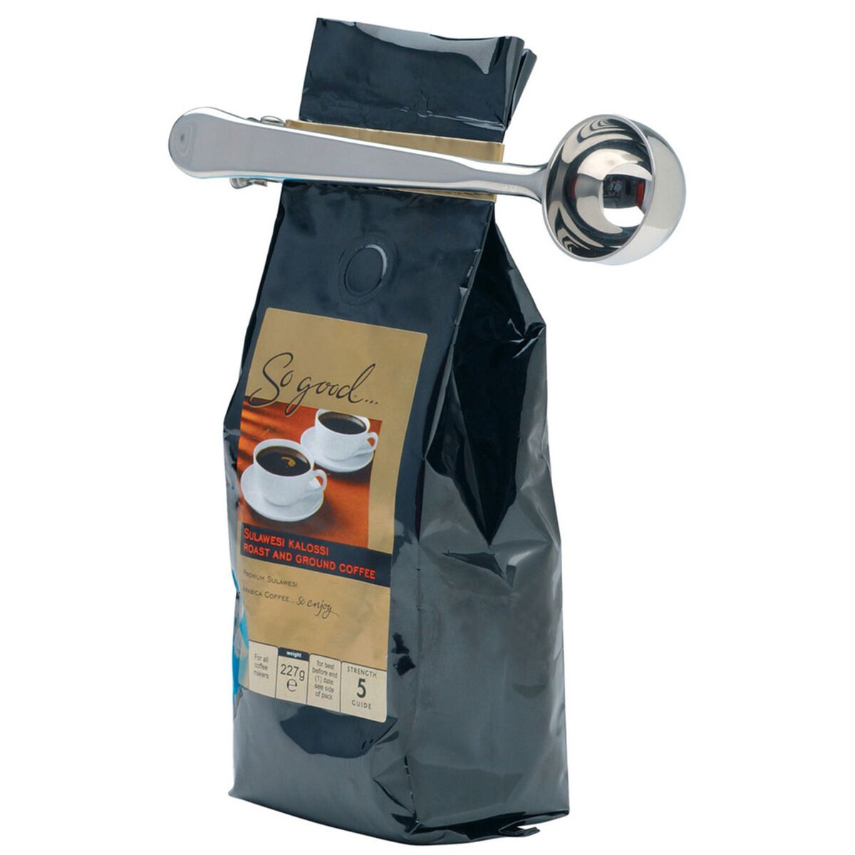 Kaffemål med klype, rustfritt stål