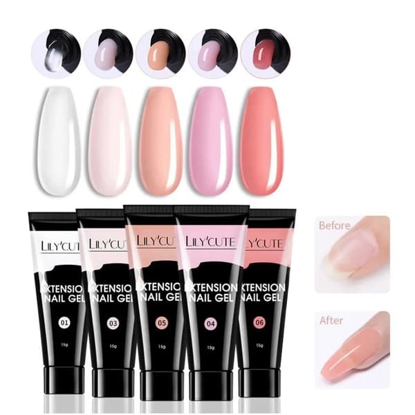 Poly Builder Gel Kit / Polygel med UV-lampe - Neglekunst Negler