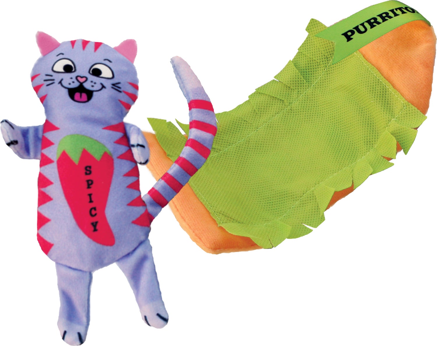 Kong kattenspeelgoed pull-a-partz purrito 20,3 x 9,6 x 3,5 cm