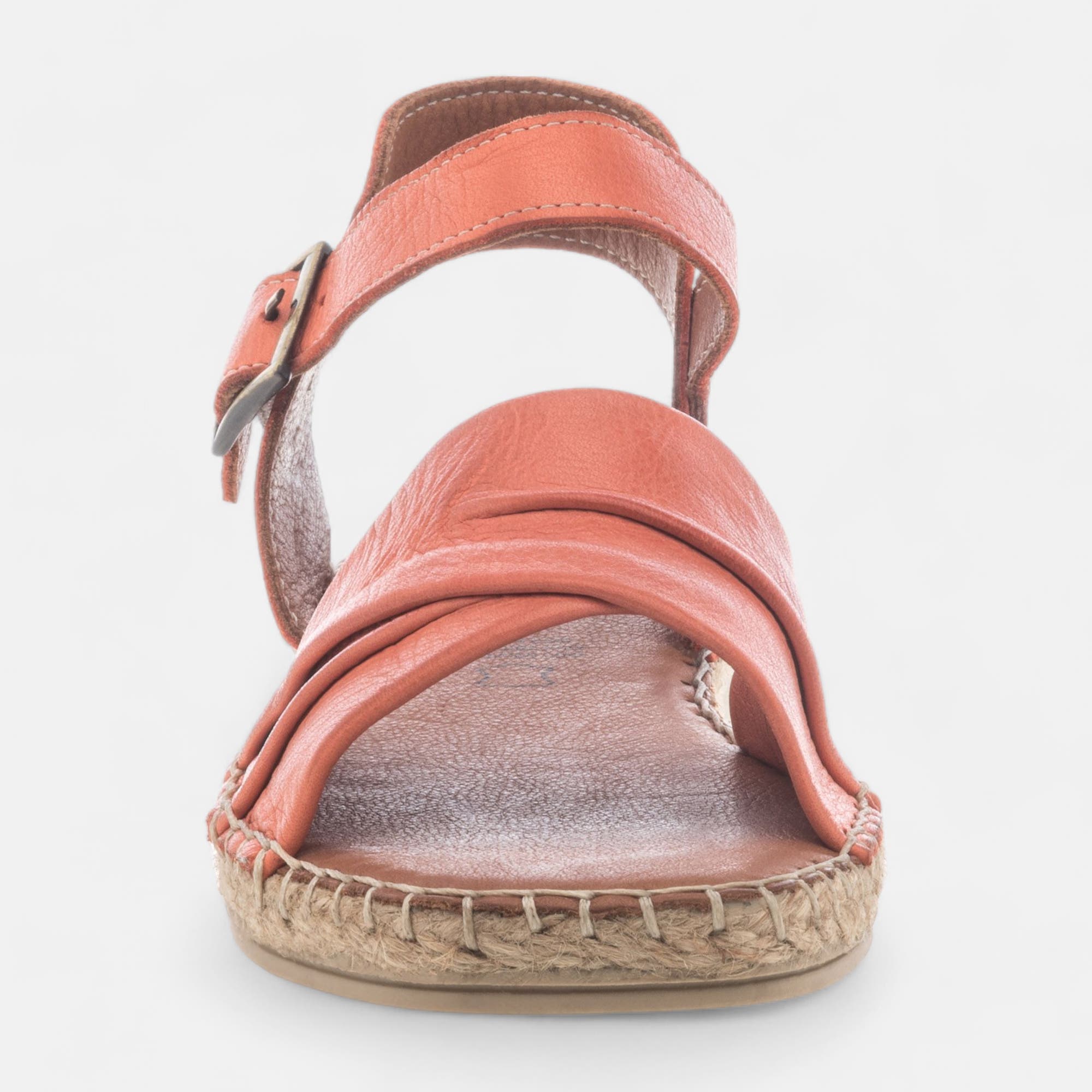 Sandales Femme en cuir corail