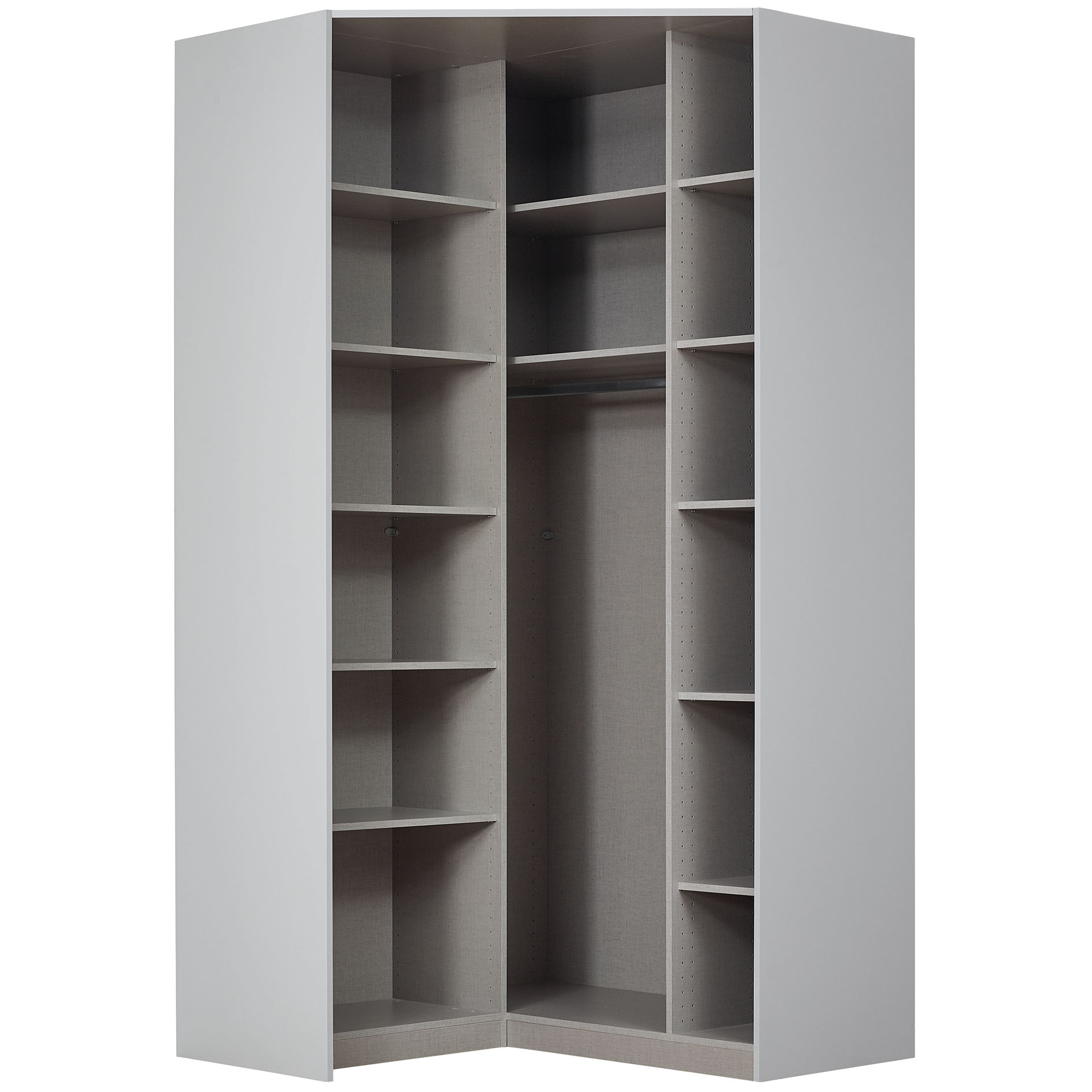 Drehtüren-Eckschrank - seidengrau - 2-türig - 117x229 cm