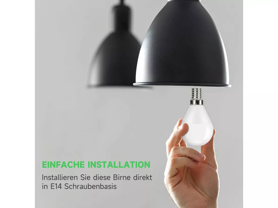 NETTLIFE Ampoule LED Ampoule LED 5W, angle de faisceau de 240°, lampe à économie d'énergie non dimmable E14, 6 pièces.