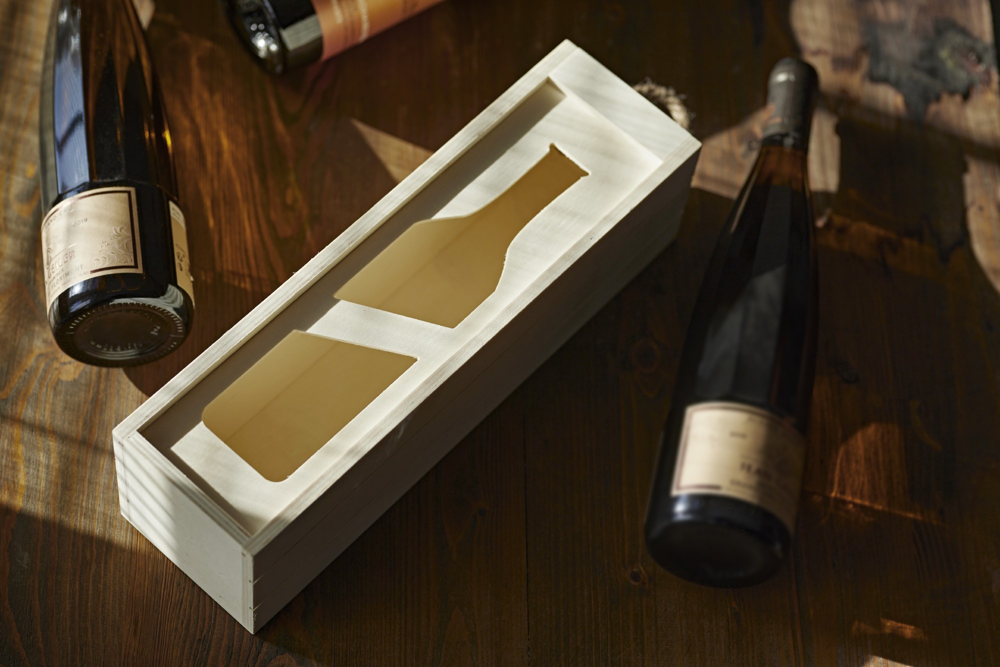 Weinflaschenbox 'Ailin', für 1 Flasche, L 35 cm, B 10 cm, H 10 cm von fischer's lagerhaus