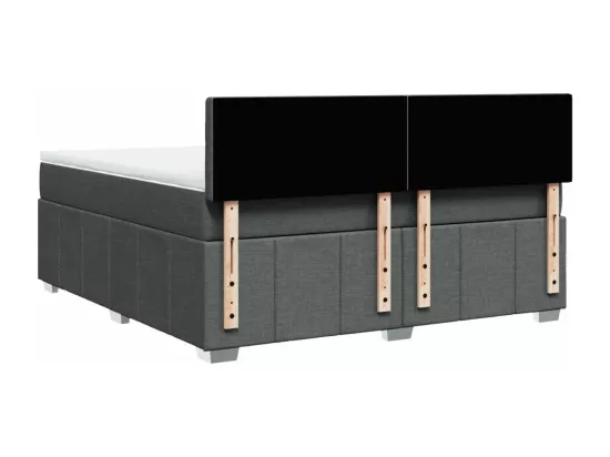 Sommier à lattes de lit avec matelas Gris foncé 180x200cm Tissu