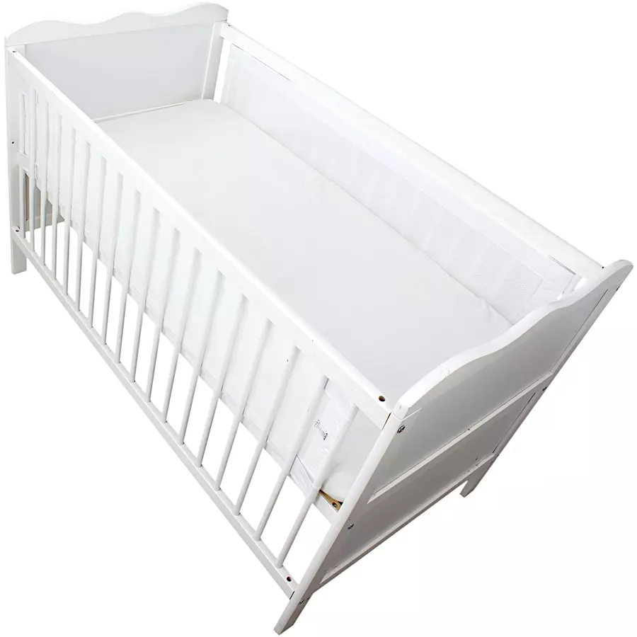 TupTam Nestchen für Babybett Gitterstäbe 3D Mesh 2er Pack weiß