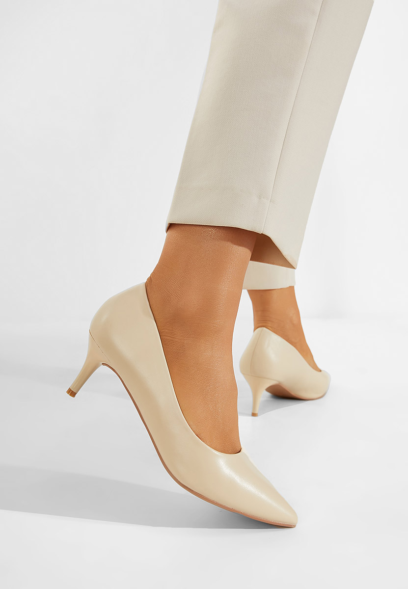 Chaussures à talon fin beige Modena