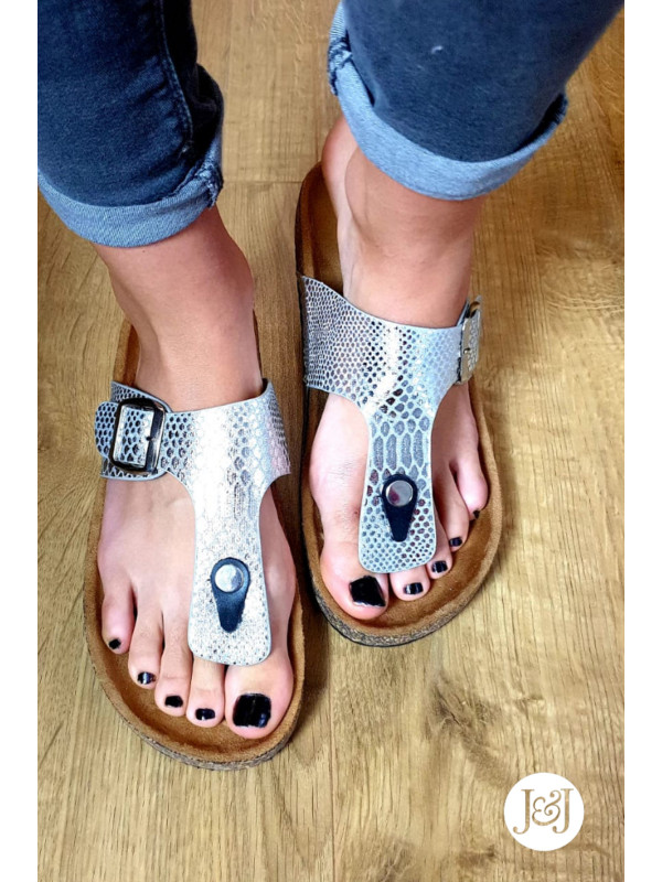 Nu-pieds argent 'Savina'