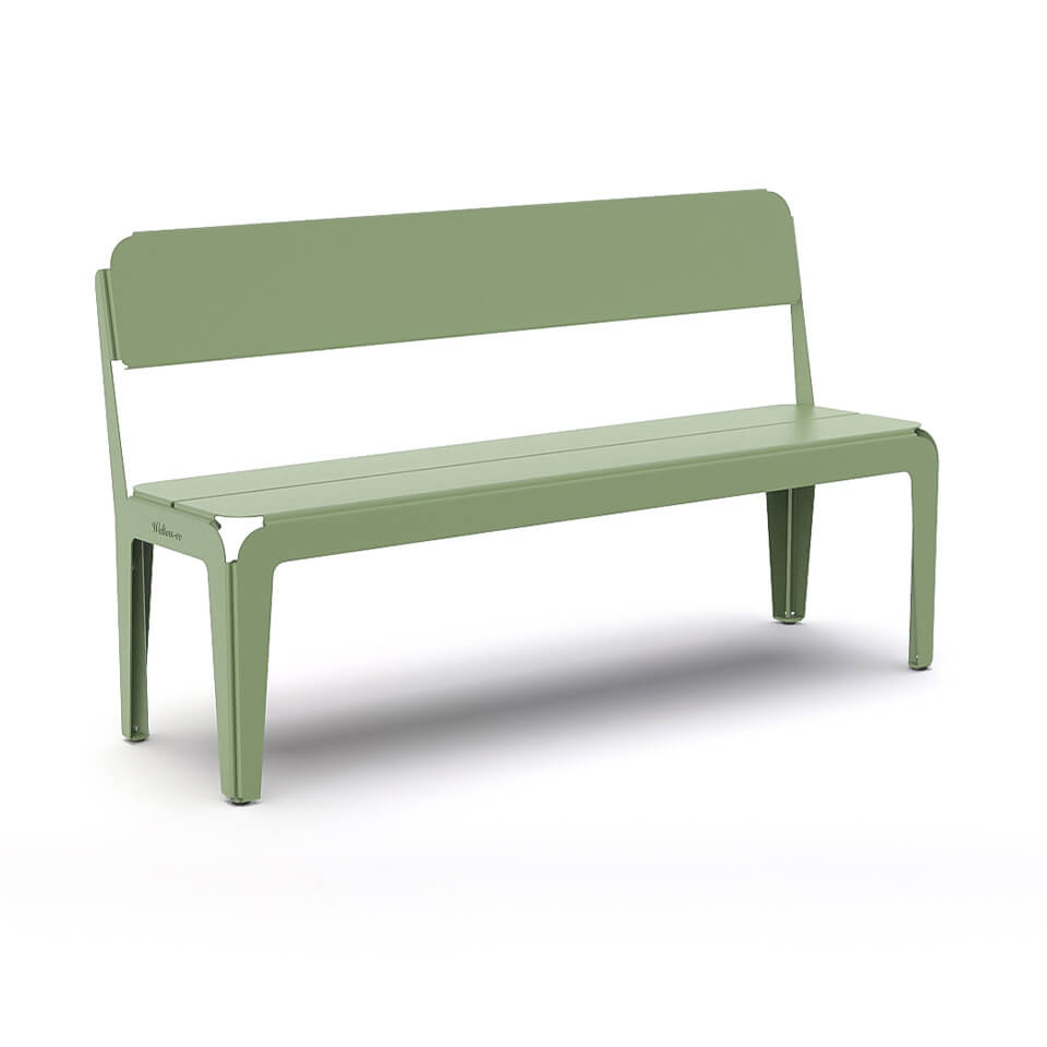 Tuinbank Bended Bench met rugleuning pale green