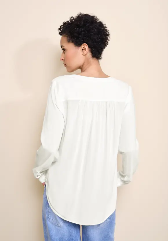 Basic Bluse in Unifarbe - off white