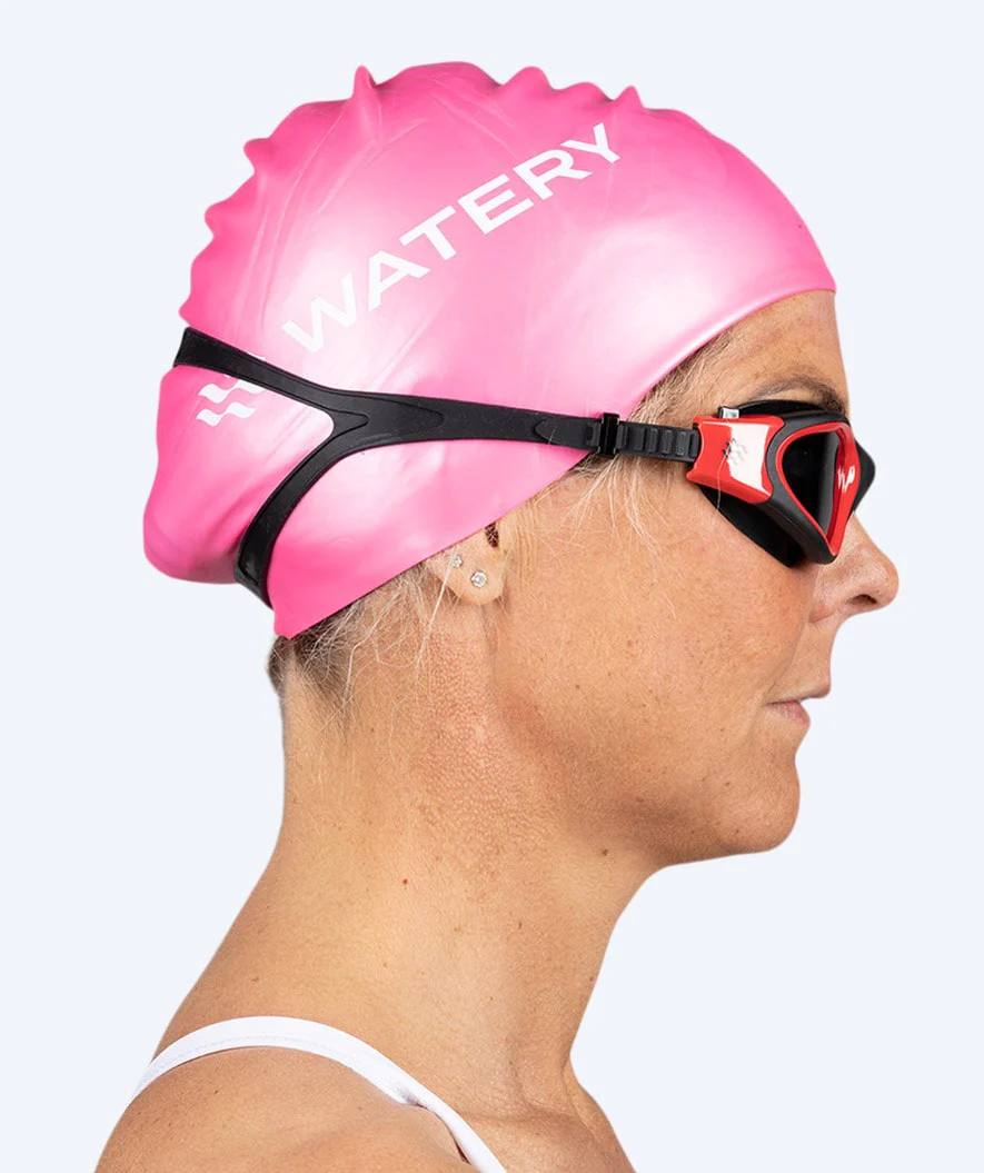 Watery badehætte til langt hår - Signature - Pink
