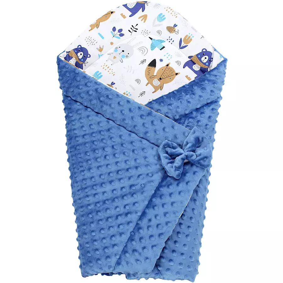 TupTam Baby Winter Einschlagdecke Warm Wattiert Minky denim