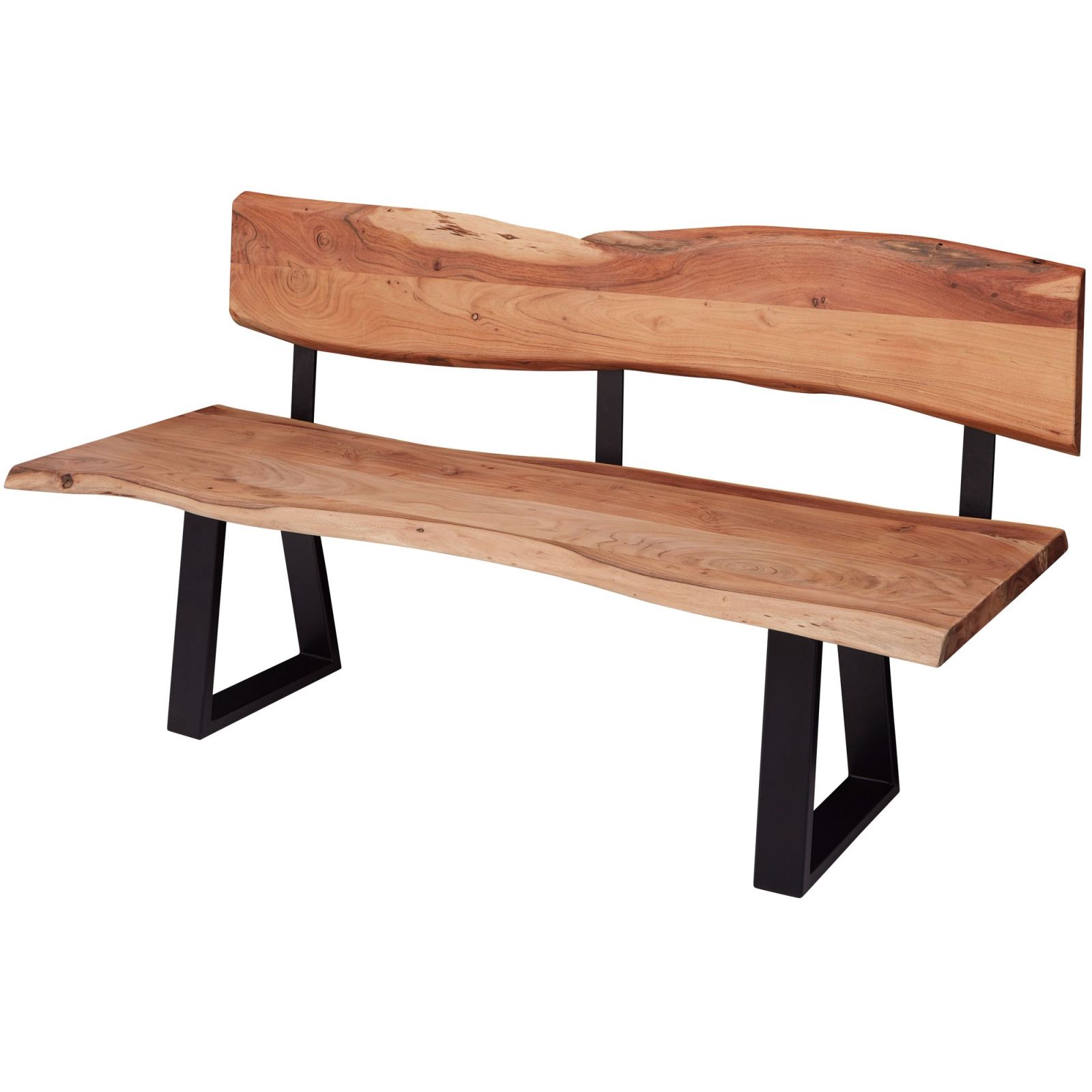 Sitzbank - Akazie-schwarz - Akazie Massivholz - 180 cm