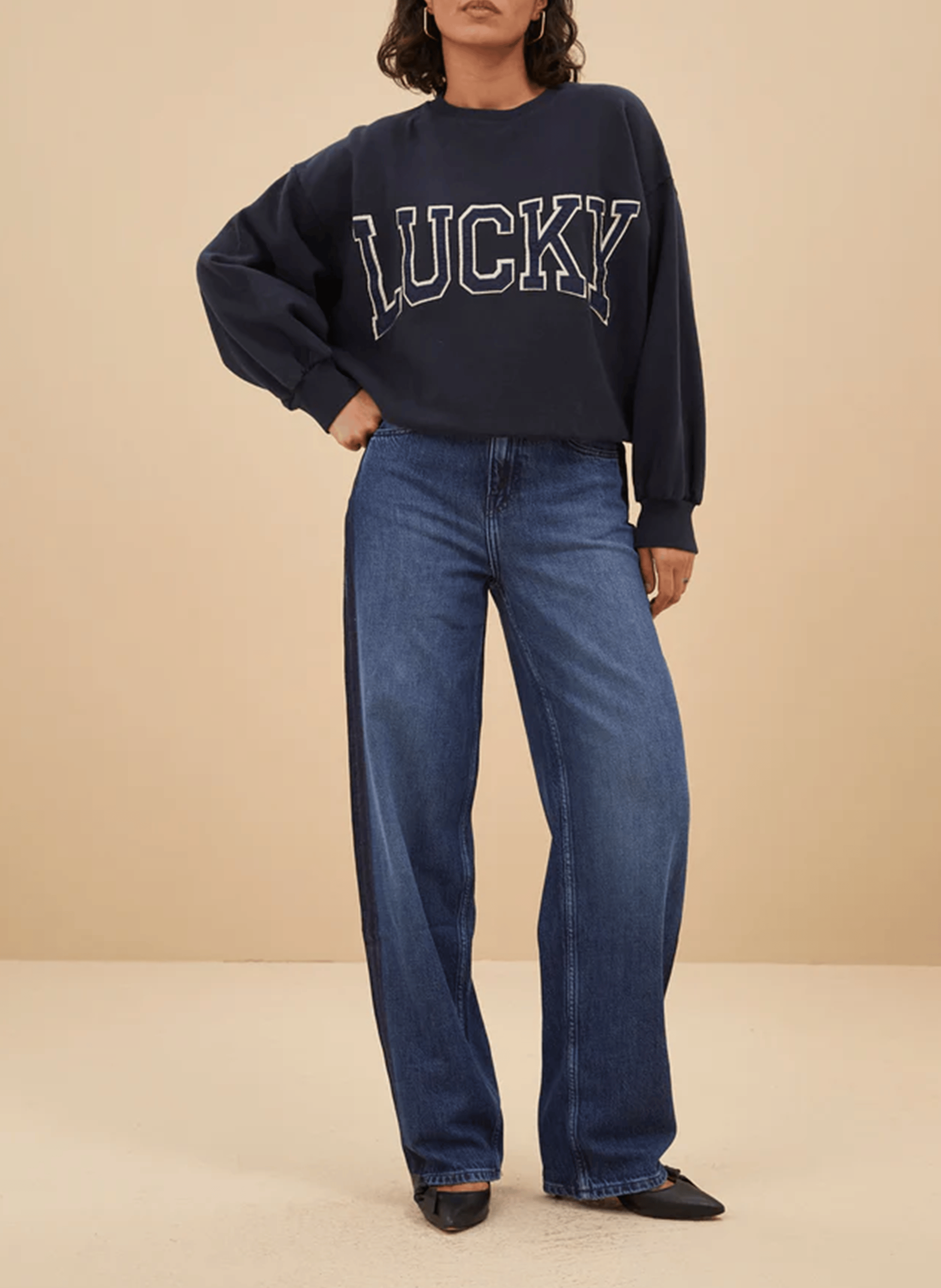 BIBI - Sweat oversize en coton | Bleu
