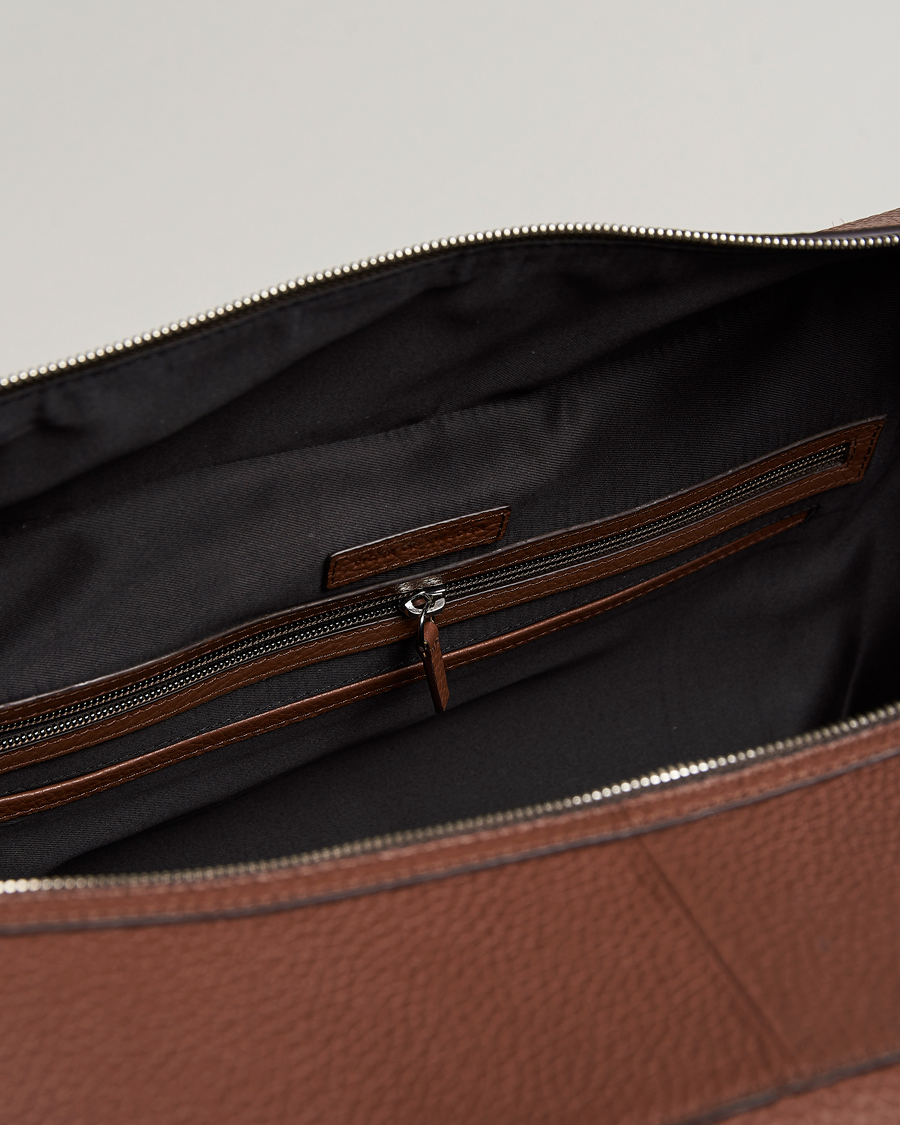 Tiger of Sweden Brome Grained Leather Weekendbag Brown
