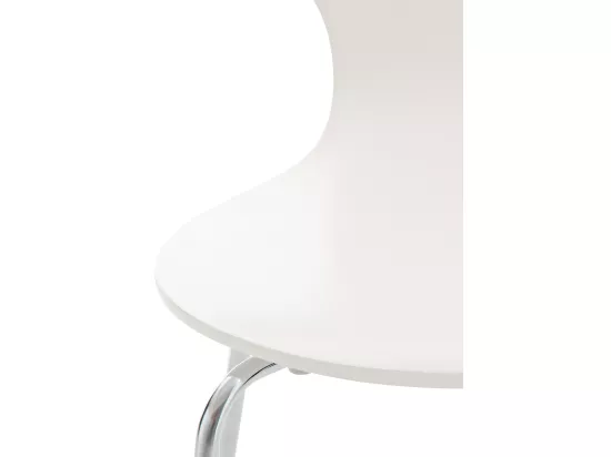 Lot de 4 Chaise de conférence - Bois - Blanc - DIEGO