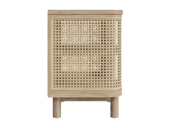 Table de chevet en bois massif et cannage - Antik