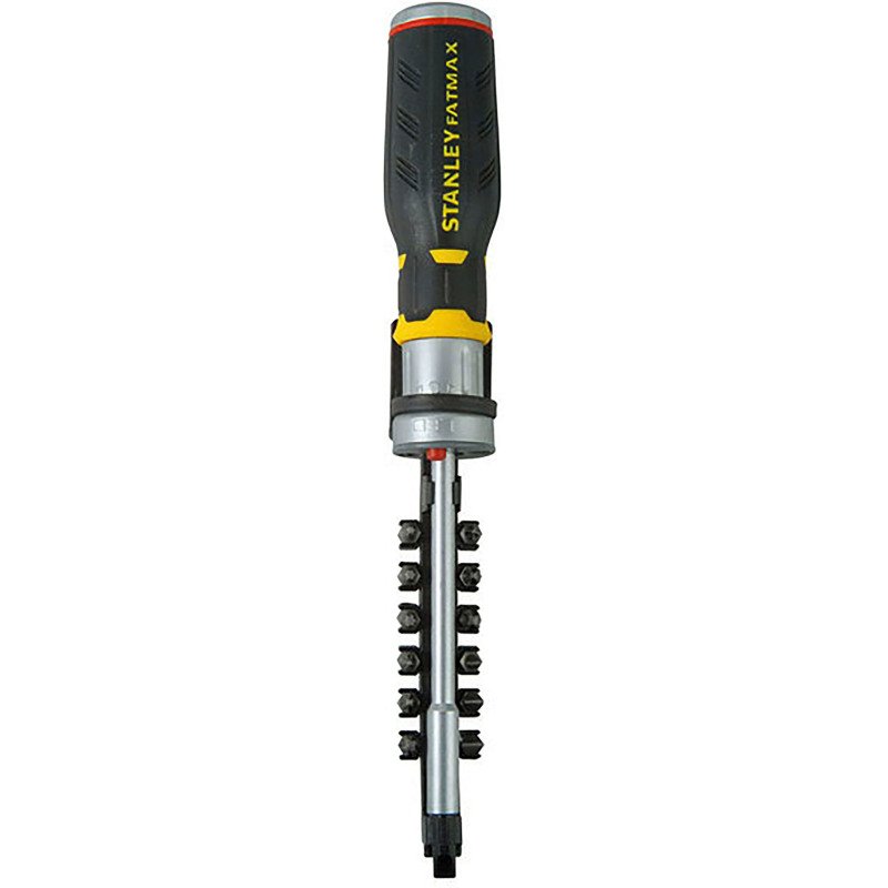 Tournevis porte embouts à cliquet avec LED + 12 embouts Stanley