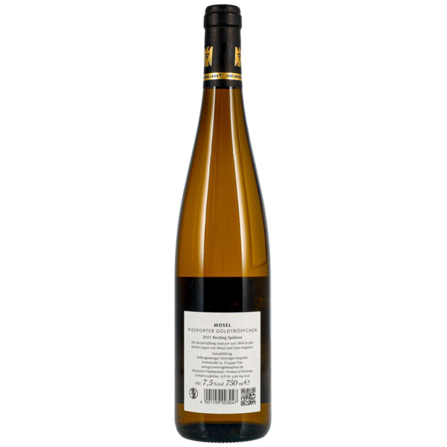 Mosel QbA Riesling Spätlese Piesporter Goldtröpfchen VDP Grosse Lage Weingut Vereinigte Hospitien -75cl