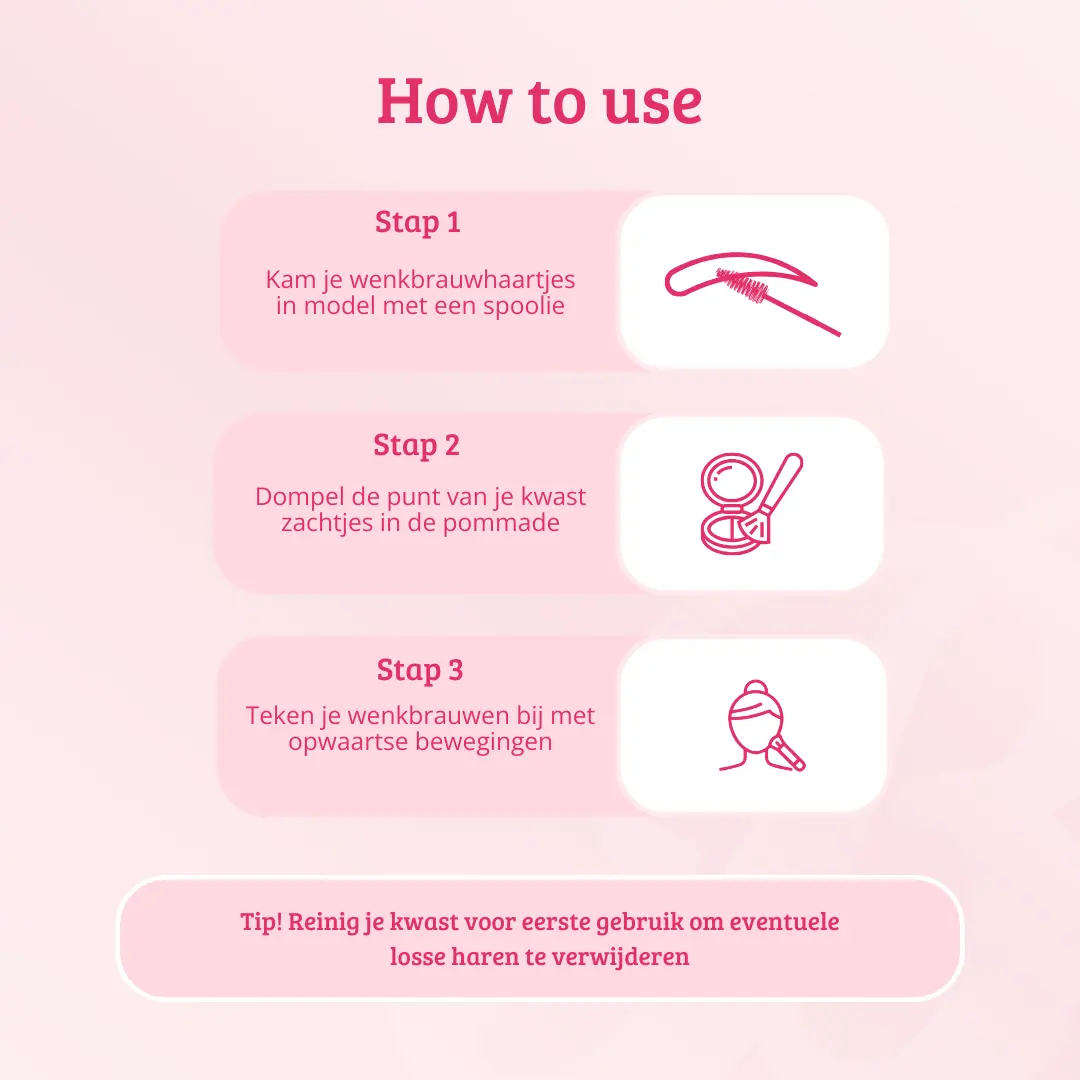 Soft Pink & Gold Square Angled Brow Brush