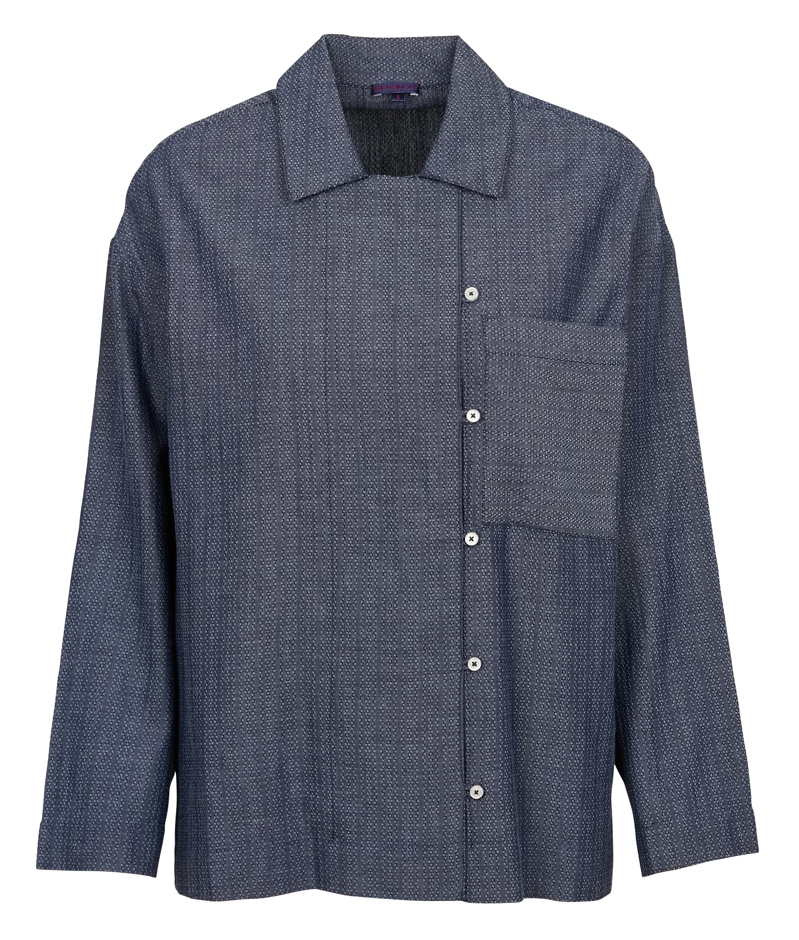 MARILOU - Chemise ample jacquard en coton | Bleu