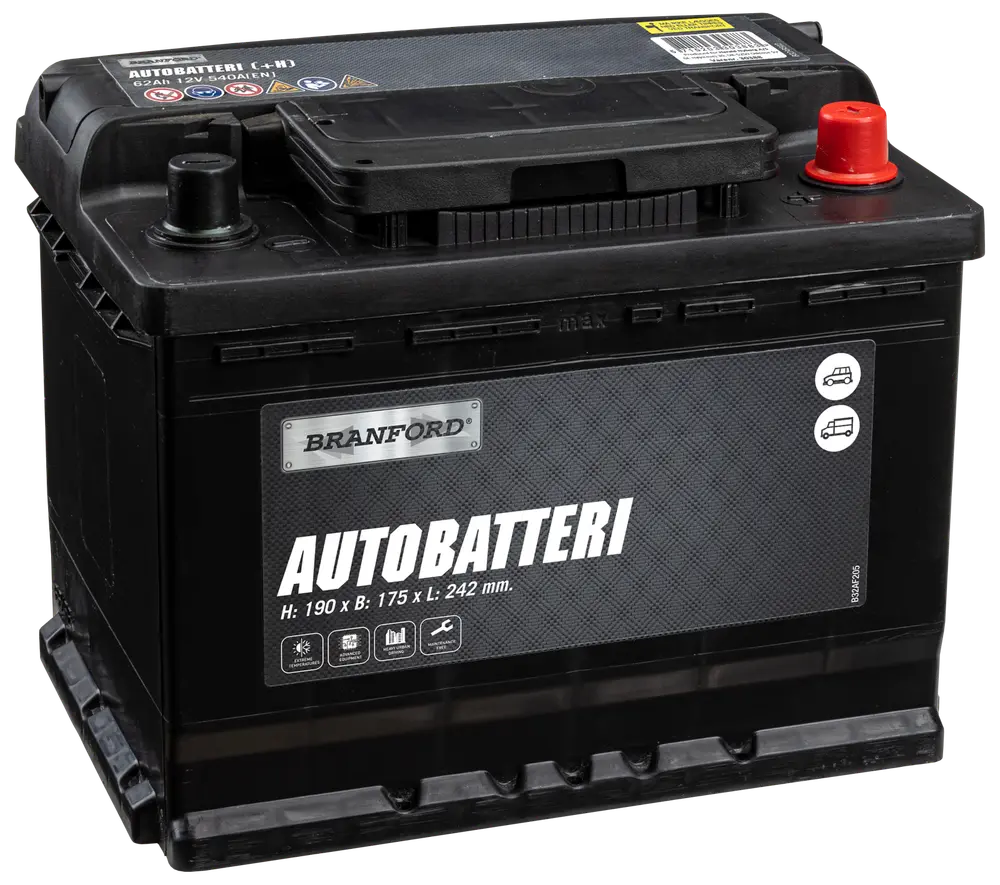 BRANFORD Autobatteri 12V 62 Ah (+h)
