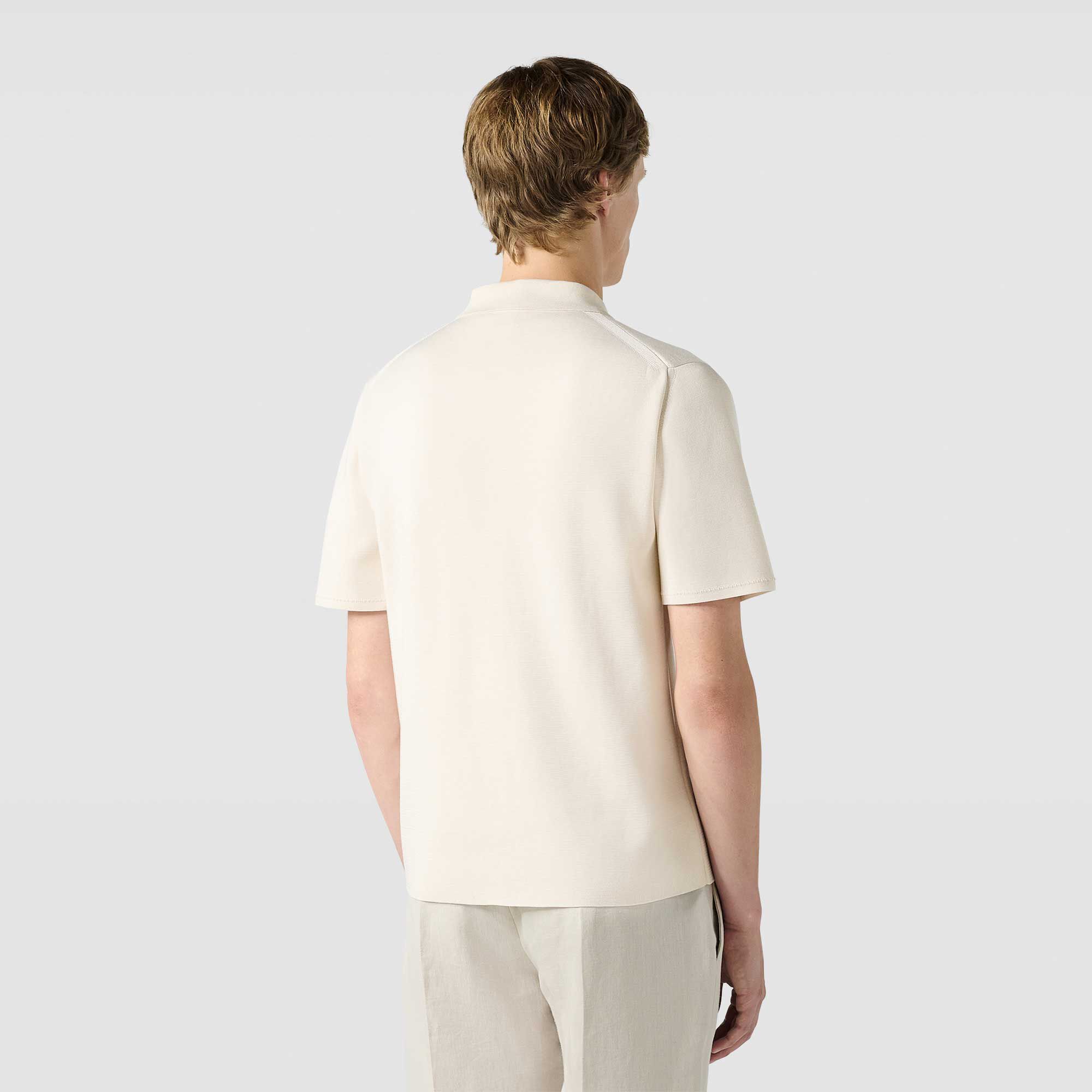 Polo En Coton Et Soie Zippe