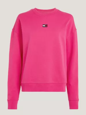 Moletom Badge Boxy Fit com Gola Redonda