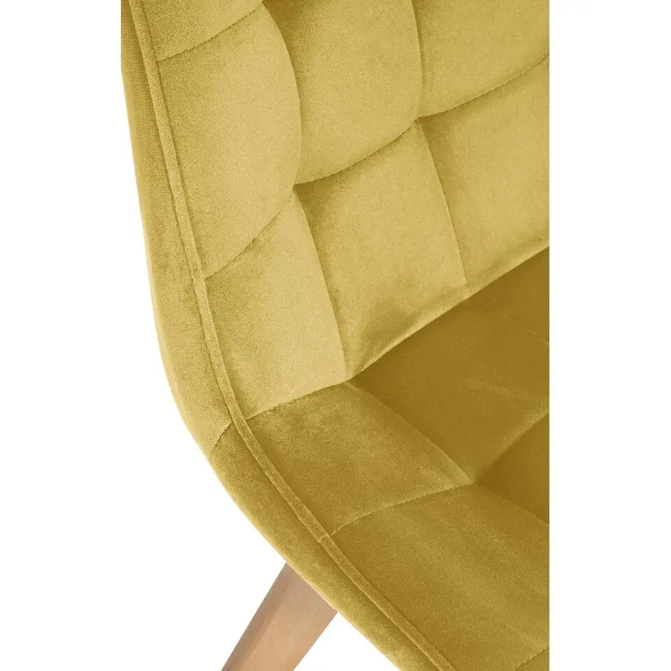 CLP Eetkamerstoel Brook natura Frame - Fluweel - geel