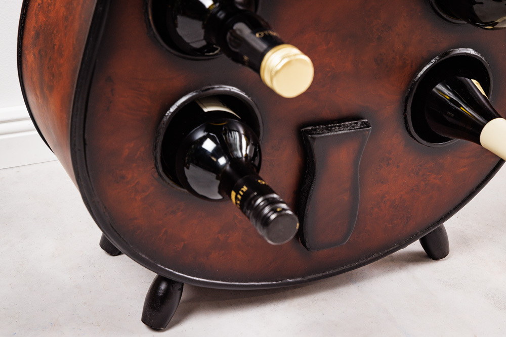 Extravagantes Weinregal CELLO 133cm braun Tannenholz für 10 Flaschen